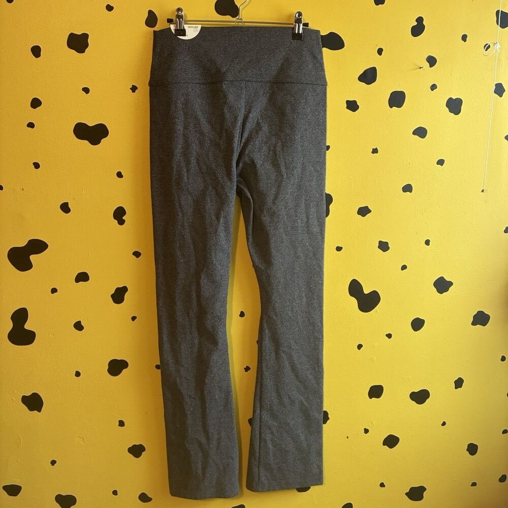OFFLINE by Aerie Women’s High-Rise Mini Flare Pull-On Pants Gray L Preppy